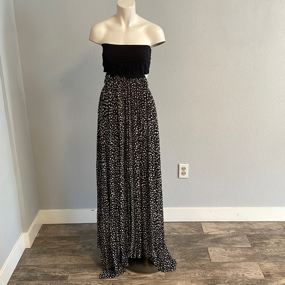 NEW Strapless Polkadot Cutout Dress